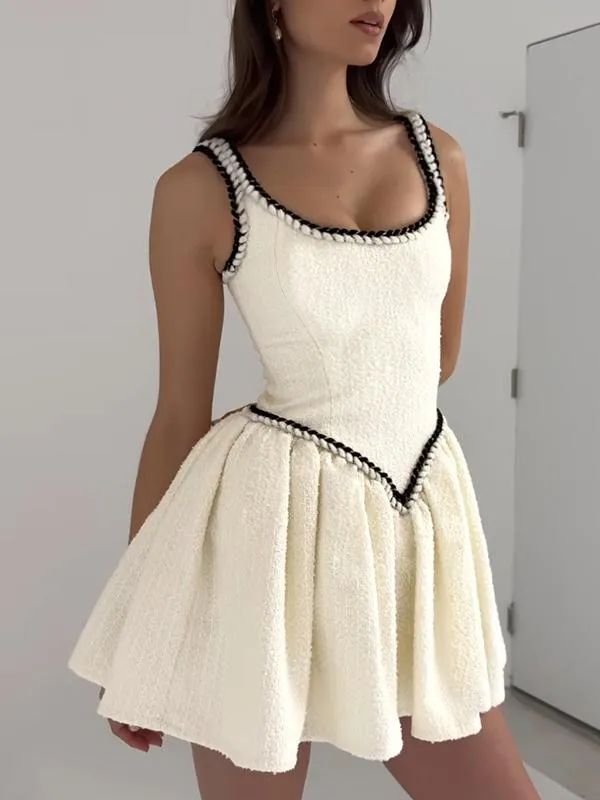 A-line Suspender Mini Dress