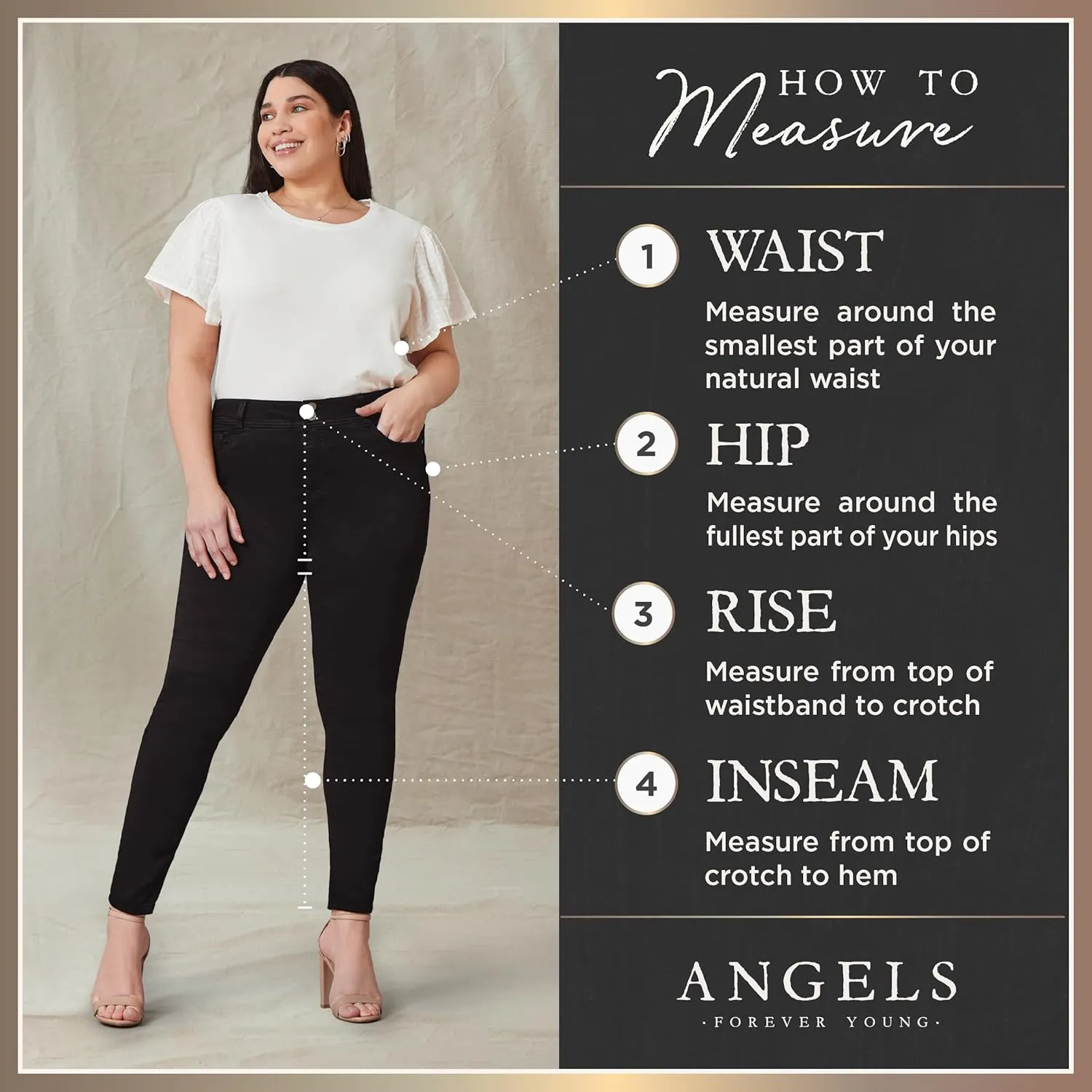Angels Forever Young Women's Jeanie Lift Mid-Rise Straight Ankle Jeans