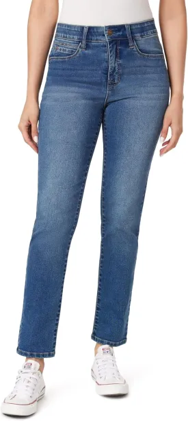 Angels Forever Young Women's Jeanie Lift Mid-Rise Straight Ankle Jeans