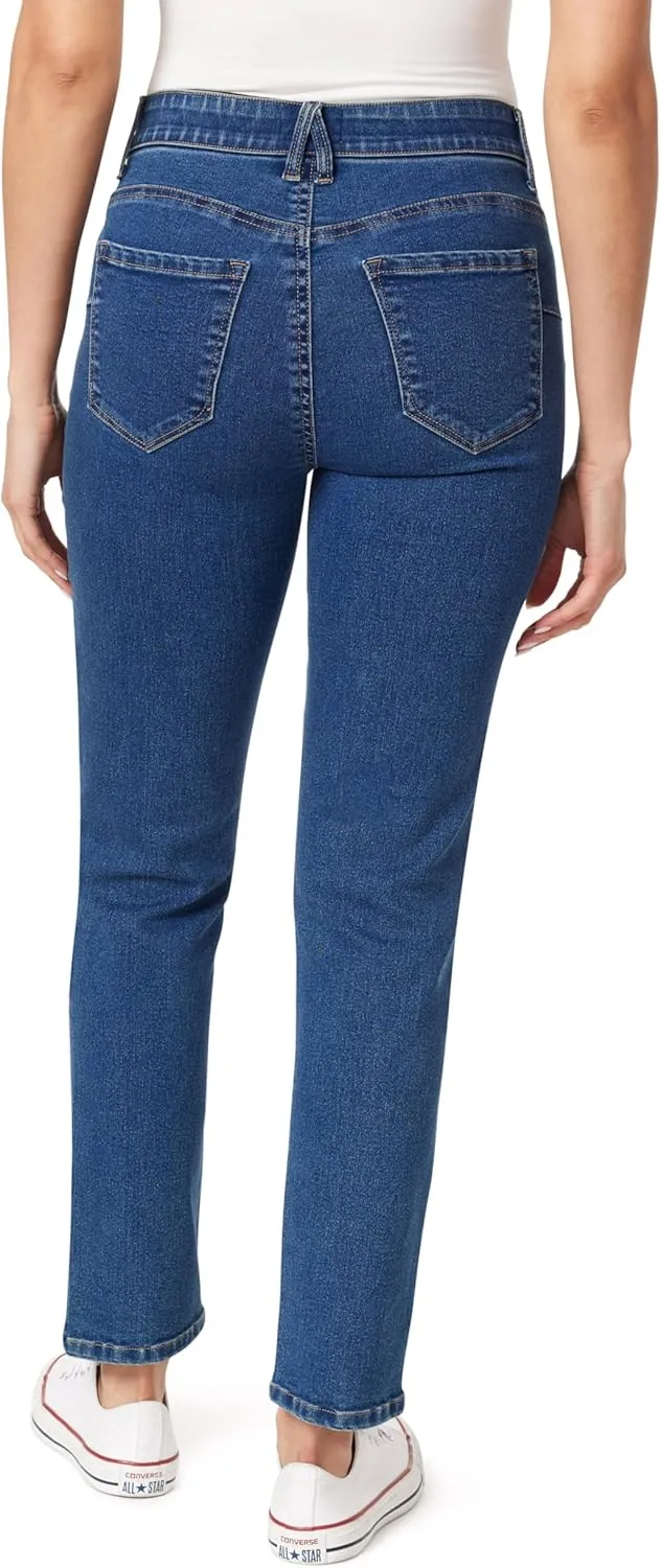 Angels Forever Young Women's Jeanie Lift Mid-Rise Straight Ankle Jeans