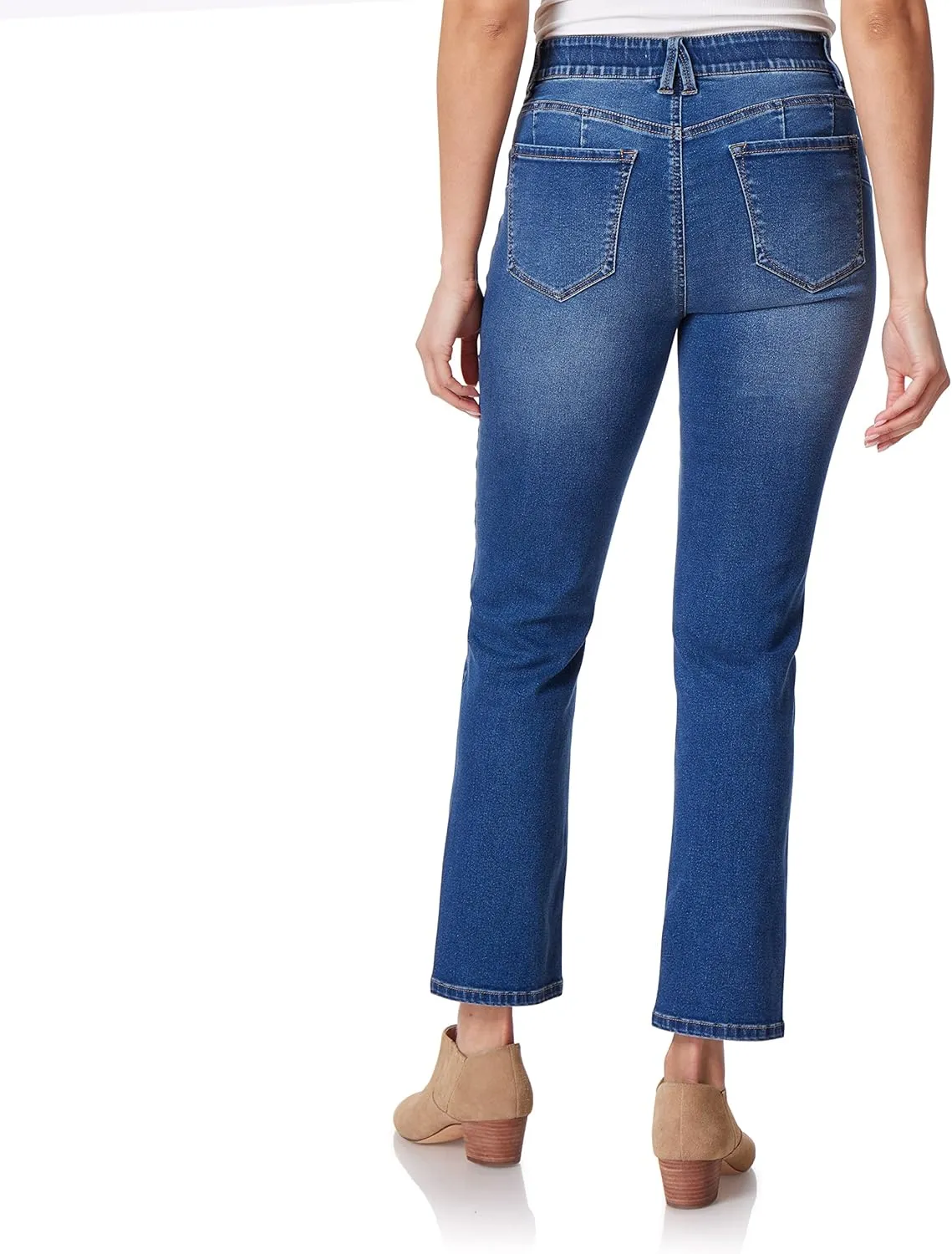 Angels Forever Young Women's Jeanie Lift Mid-Rise Straight Ankle Jeans