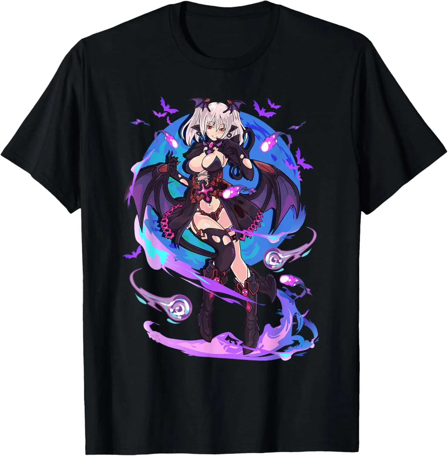 Anime Demon Girl Japanese Aesthetic Waifu Kawaii Otaku Art T-Shirt