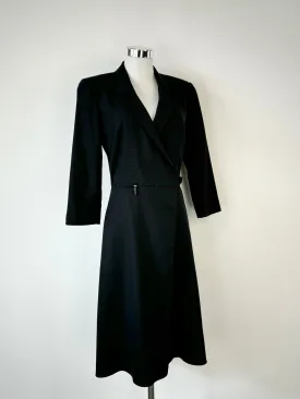 Armani Collezioni Black Micro Dot Patterned Wrap Dress - AU10