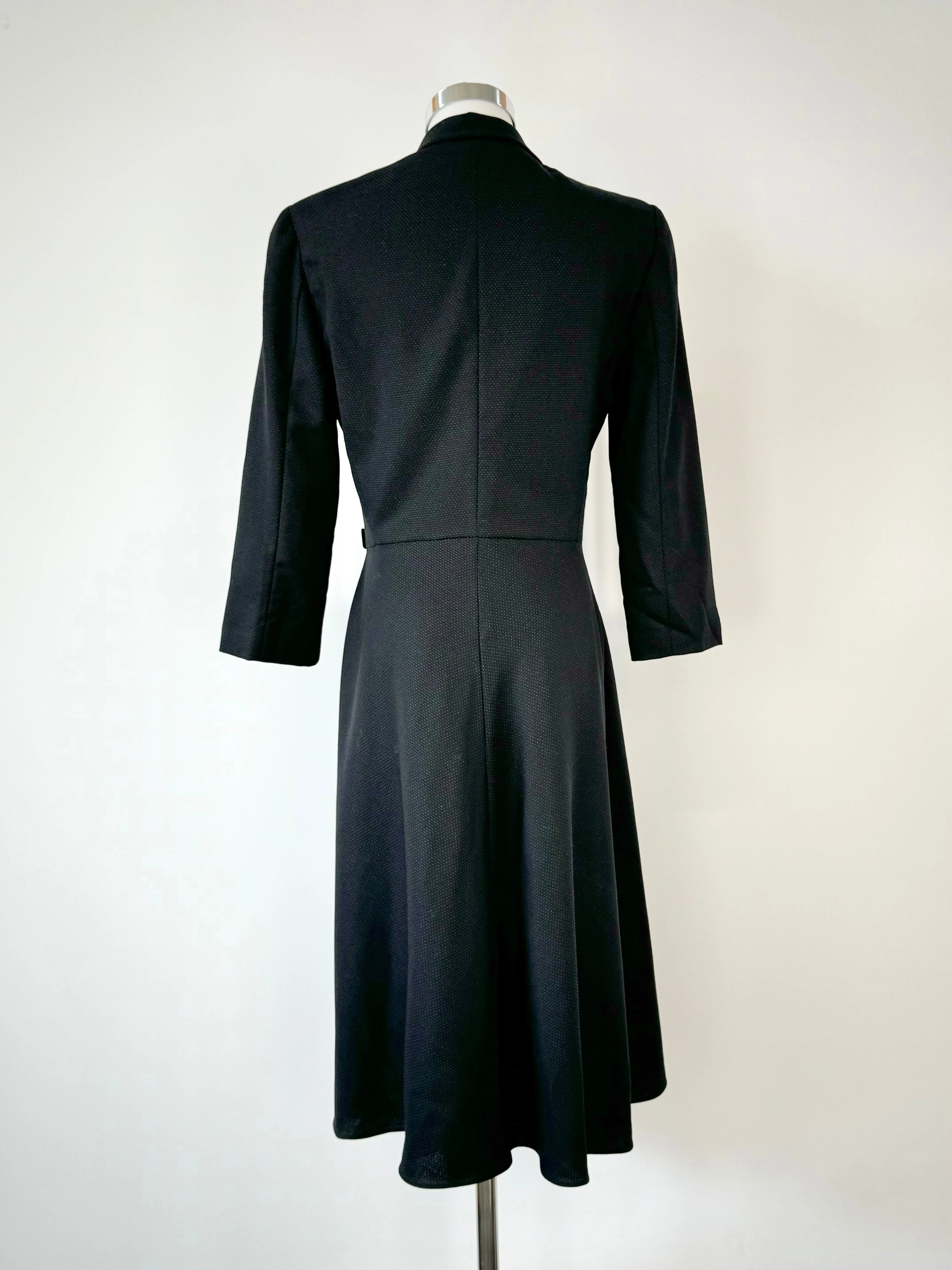 Armani Collezioni Black Micro Dot Patterned Wrap Dress - AU10