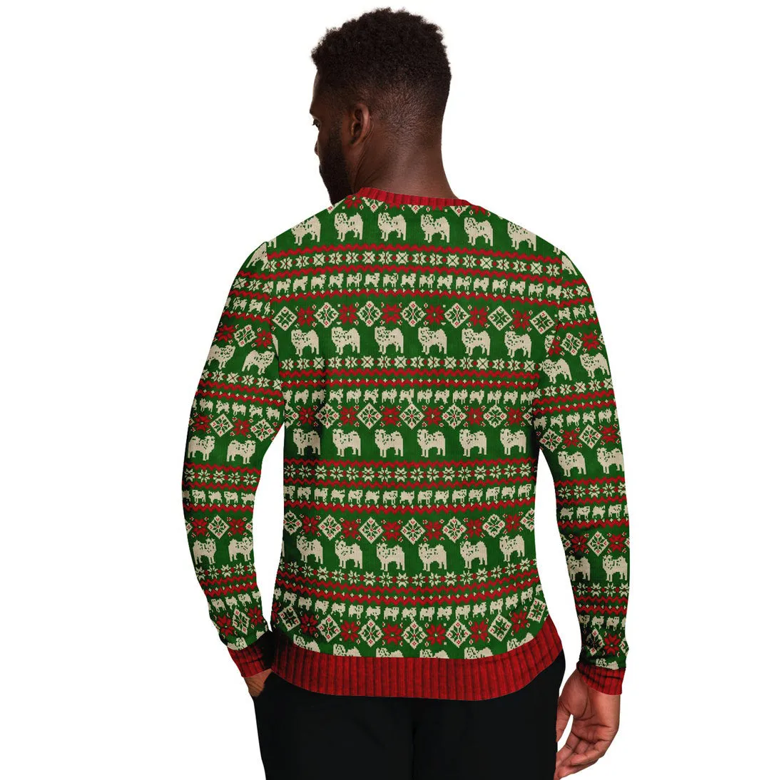 Bah Humpug Pug Ugly Sweater Christmas Sweater Wool Sweater Xmas Gift for Dog Lovers