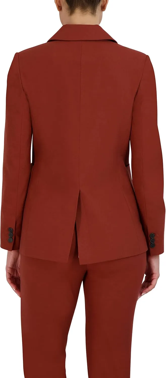 BCBGMAXAZRIA Women's Relaxed Single Breasted Blazer Long Sleeve Button Front Peak Lapel Jacket