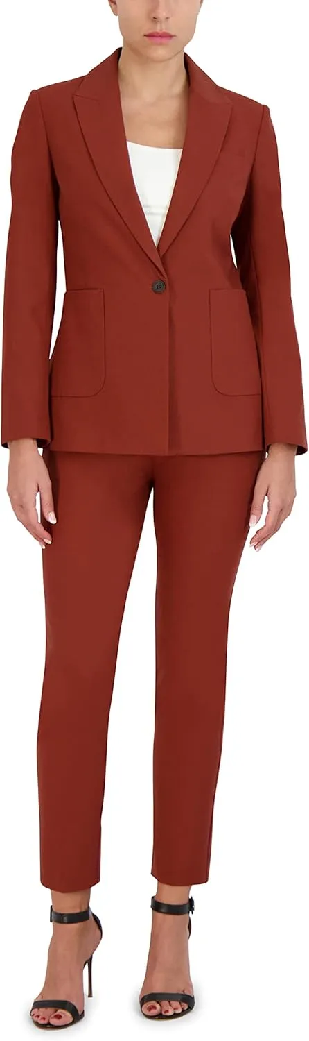 BCBGMAXAZRIA Women's Relaxed Single Breasted Blazer Long Sleeve Button Front Peak Lapel Jacket