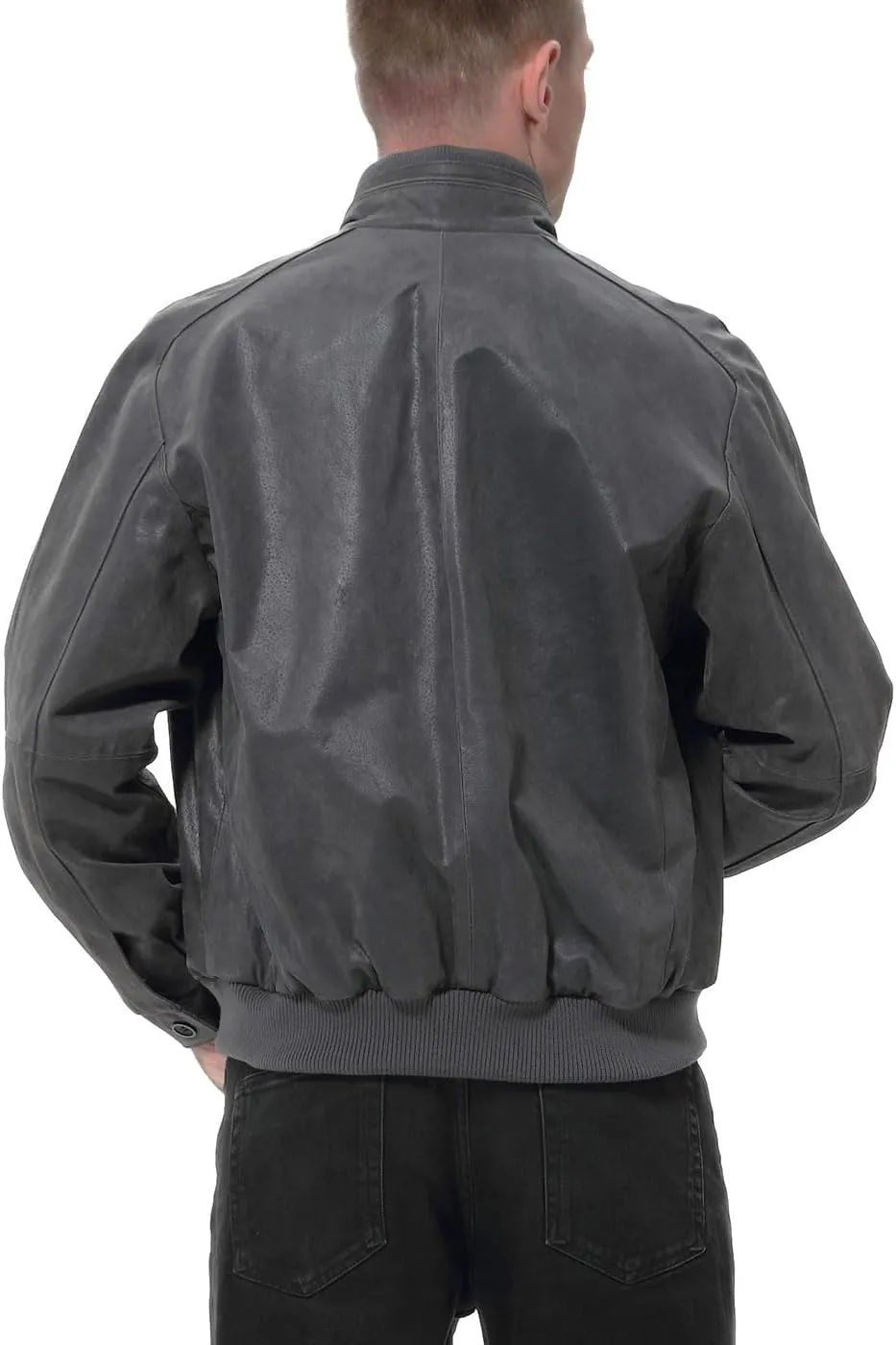 BGSD Men City Lambskin Leather Bomber Jacket (Also available in Big and Tall)