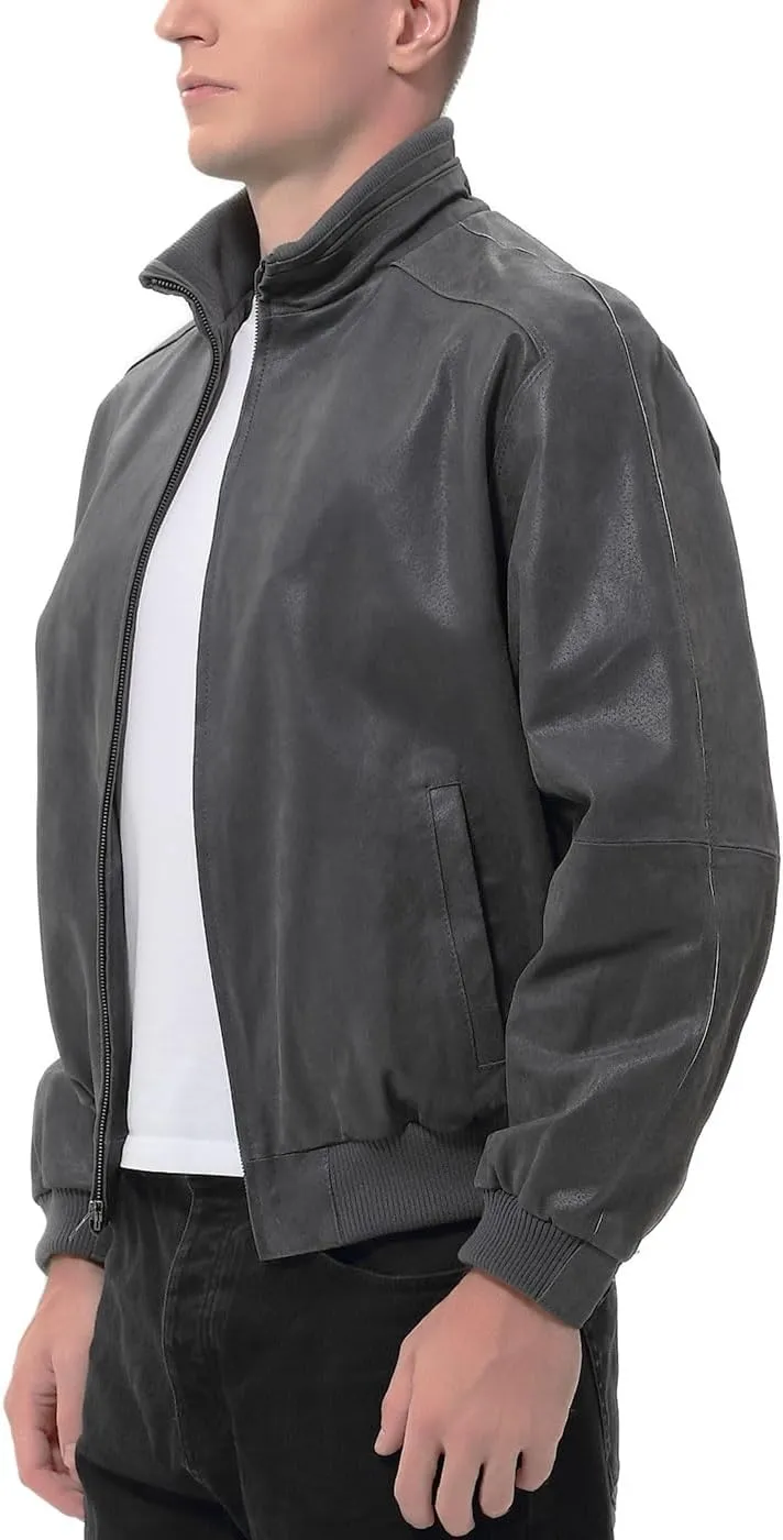 BGSD Men City Lambskin Leather Bomber Jacket (Also available in Big and Tall)