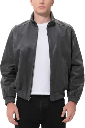 BGSD Men City Lambskin Leather Bomber Jacket (Also available in Big and Tall)