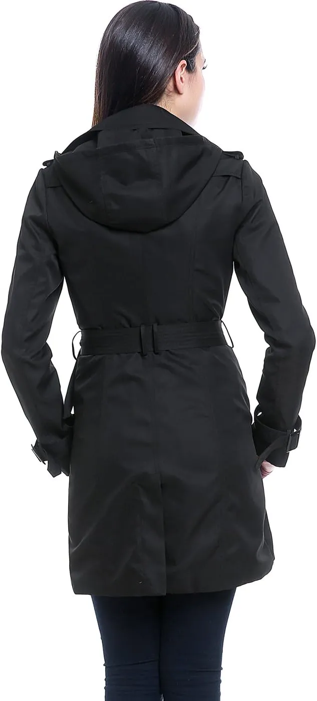 BGSD Women Viv Waterproof Hooded Mid Length Trench Coat