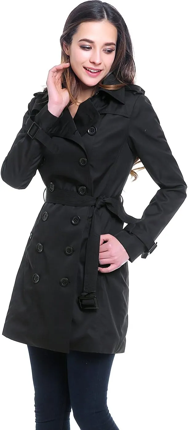 BGSD Women Viv Waterproof Hooded Mid Length Trench Coat