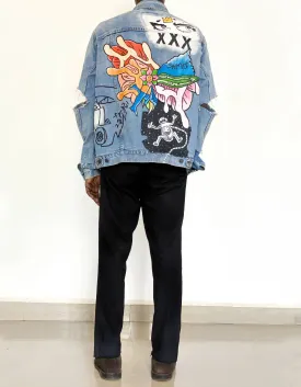 Blue Reconstructed Denim Jacket