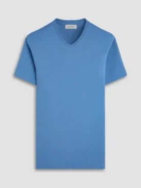 Bugatchi Holden Pima V-Neck T-Shirt - Classic Blue