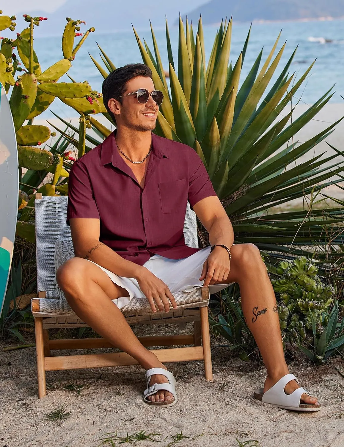 COOFANDY Shirts for Men Short Sleeve Button Down Shirt Casual Summer Beach Shirts