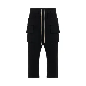 DRKSHDW Creatch Cargo Cropped Knit Pants in Black