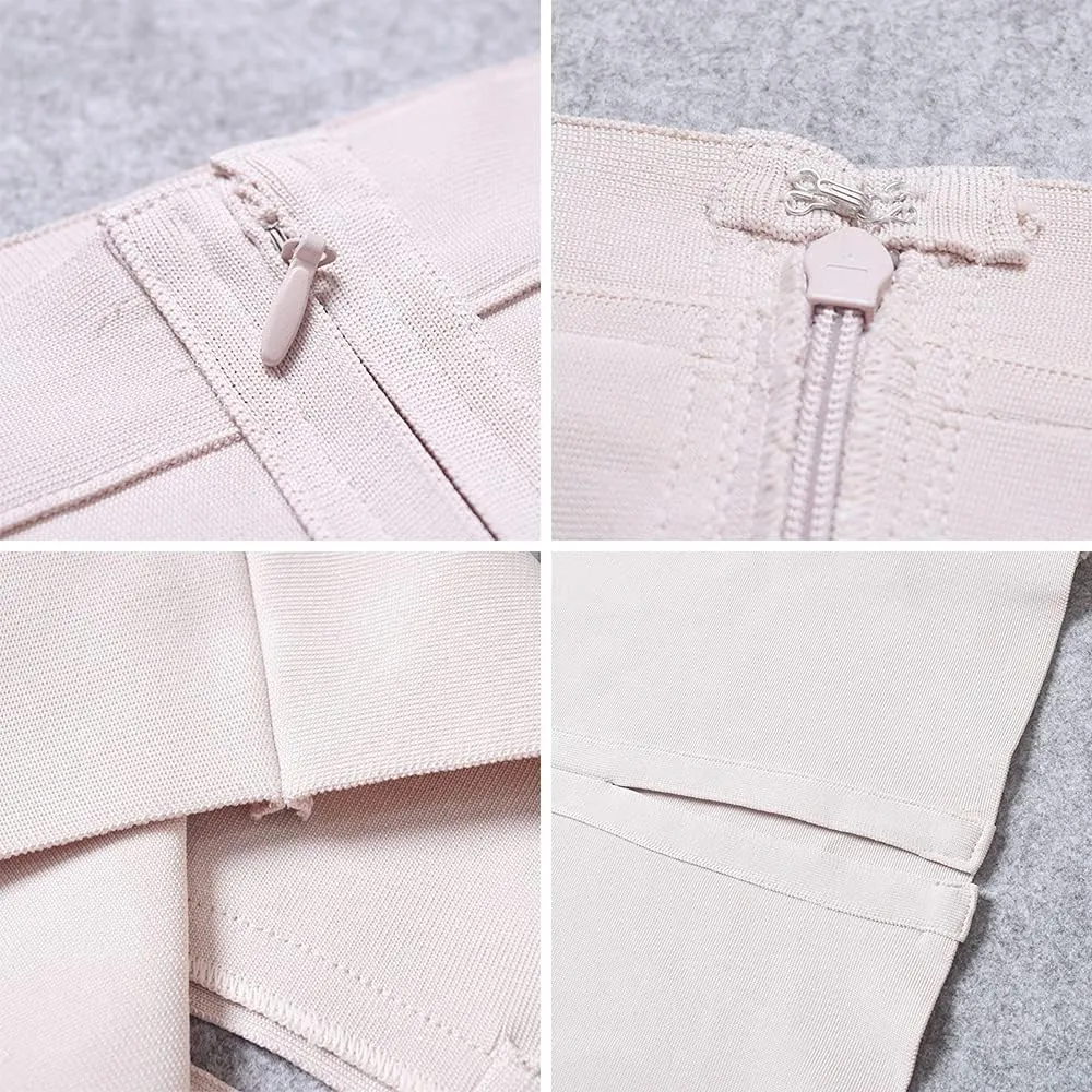 Elastic High Waist Back Split Midi Bandage Skirt