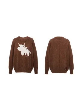 EP YAYING Cute Yak Knit Sweater