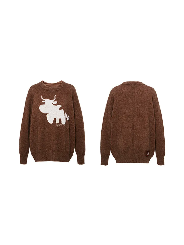 EP YAYING Cute Yak Knit Sweater