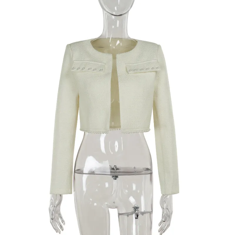 Girlary-shop birthday outfit Autumn New Long-Sleeved Coat Fashionable Socialite Elegant Slim-Fit Suspender Skirt