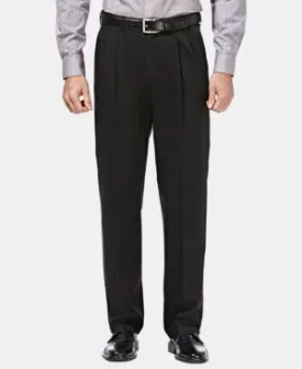 Haggar Mens Classic fit Casual Khaki Pants 36 / 29 Black Solid
