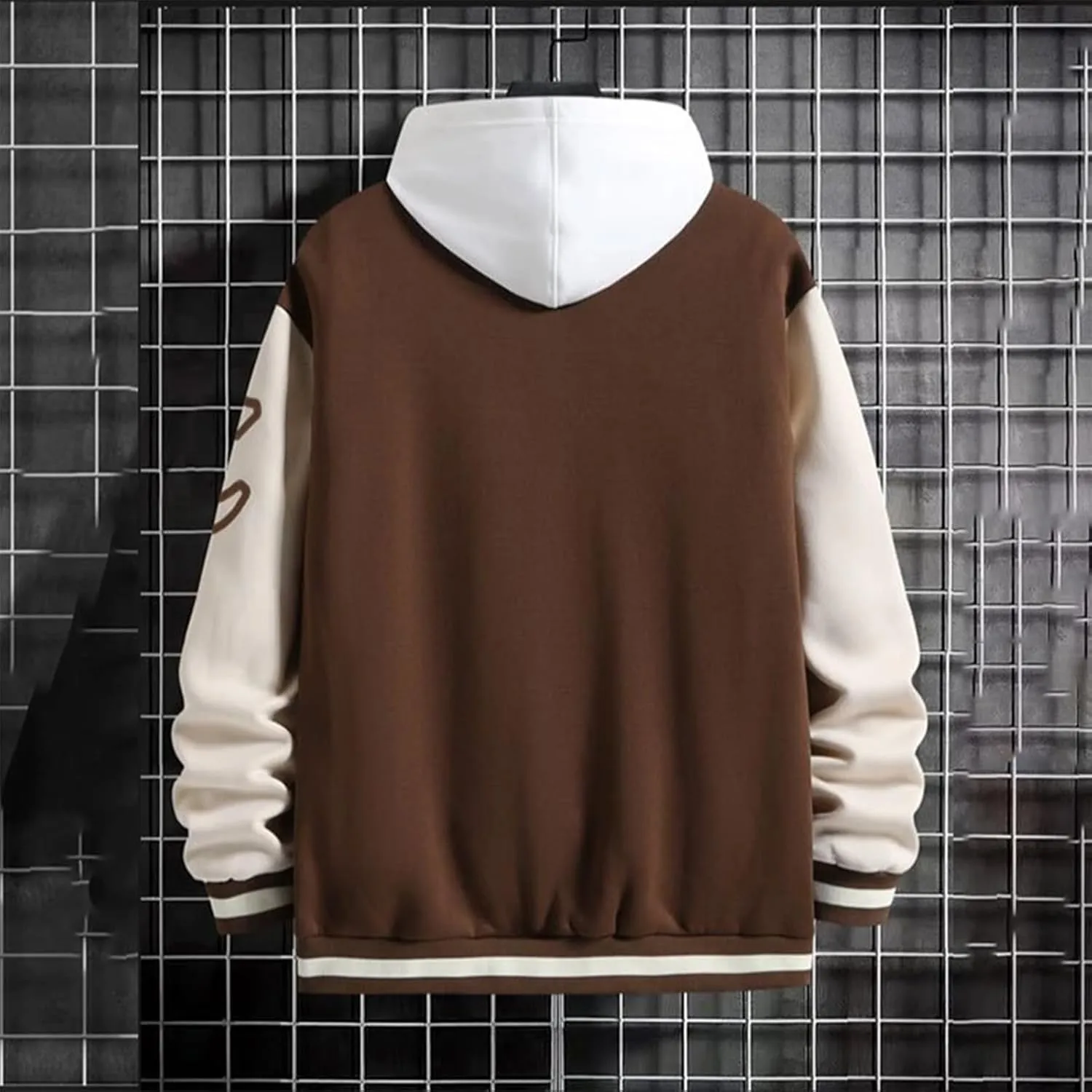 Hulpvktsgiq Men's Varsity Jacket Letter Print Color Block Long Sleeve Couples Baseball Racing Jacket Biker Tops Bomber Coat