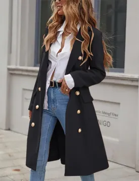 IDEALSANXUN Womens Long Wool Coat for Women Fall Winter Trench Coat Trendy Jackets