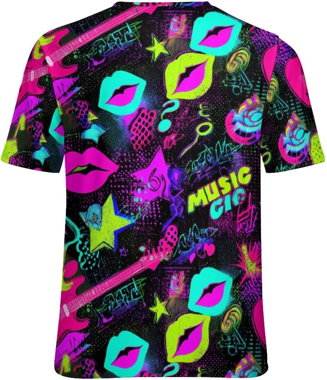 JooMeryer Womens Graffiti T-Shirts Funny Stars Love Printed Short Sleeve Oversize T-Shirt