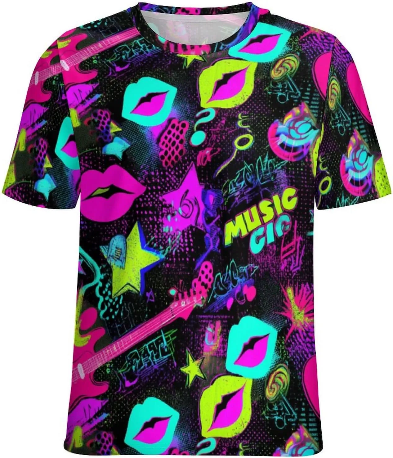 JooMeryer Womens Graffiti T-Shirts Funny Stars Love Printed Short Sleeve Oversize T-Shirt