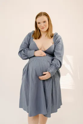 Juniper Dress in Steel Blue
