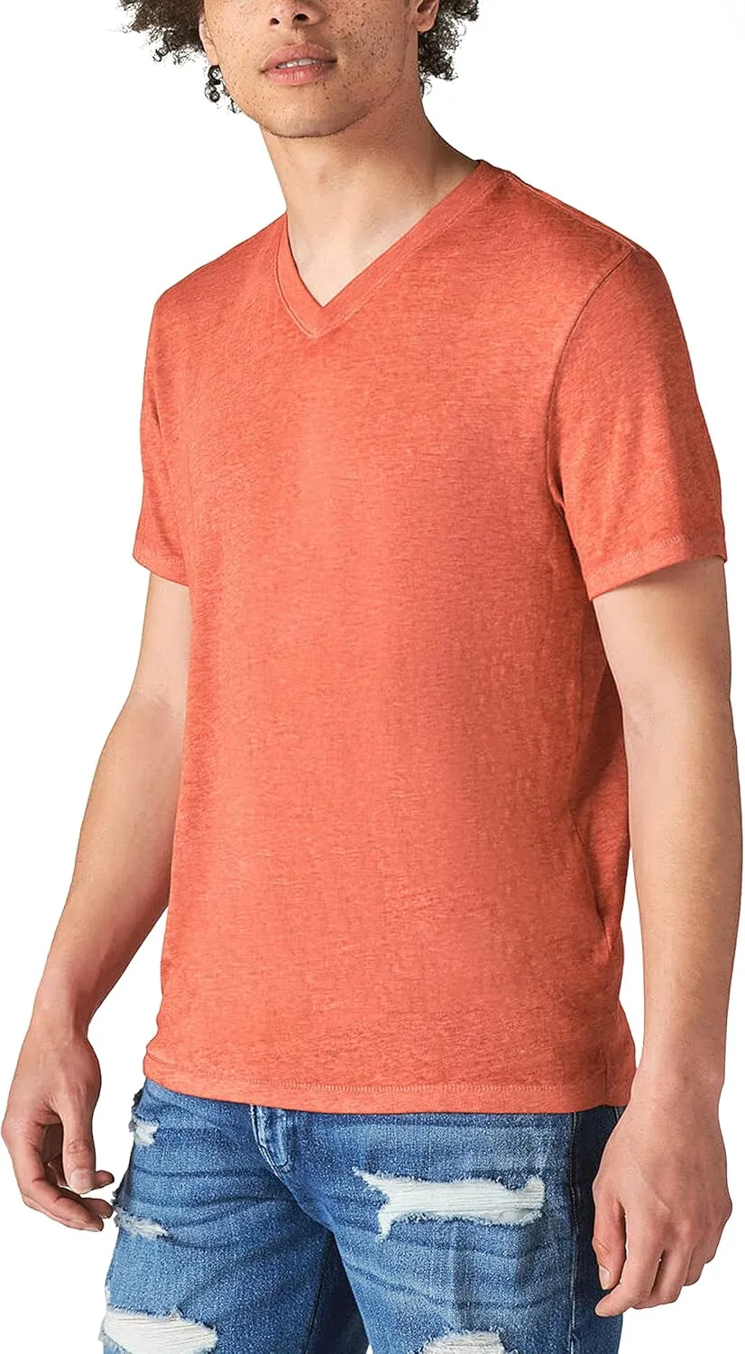 Lucky Brand Men's Venice Burnout V-Neck Tee