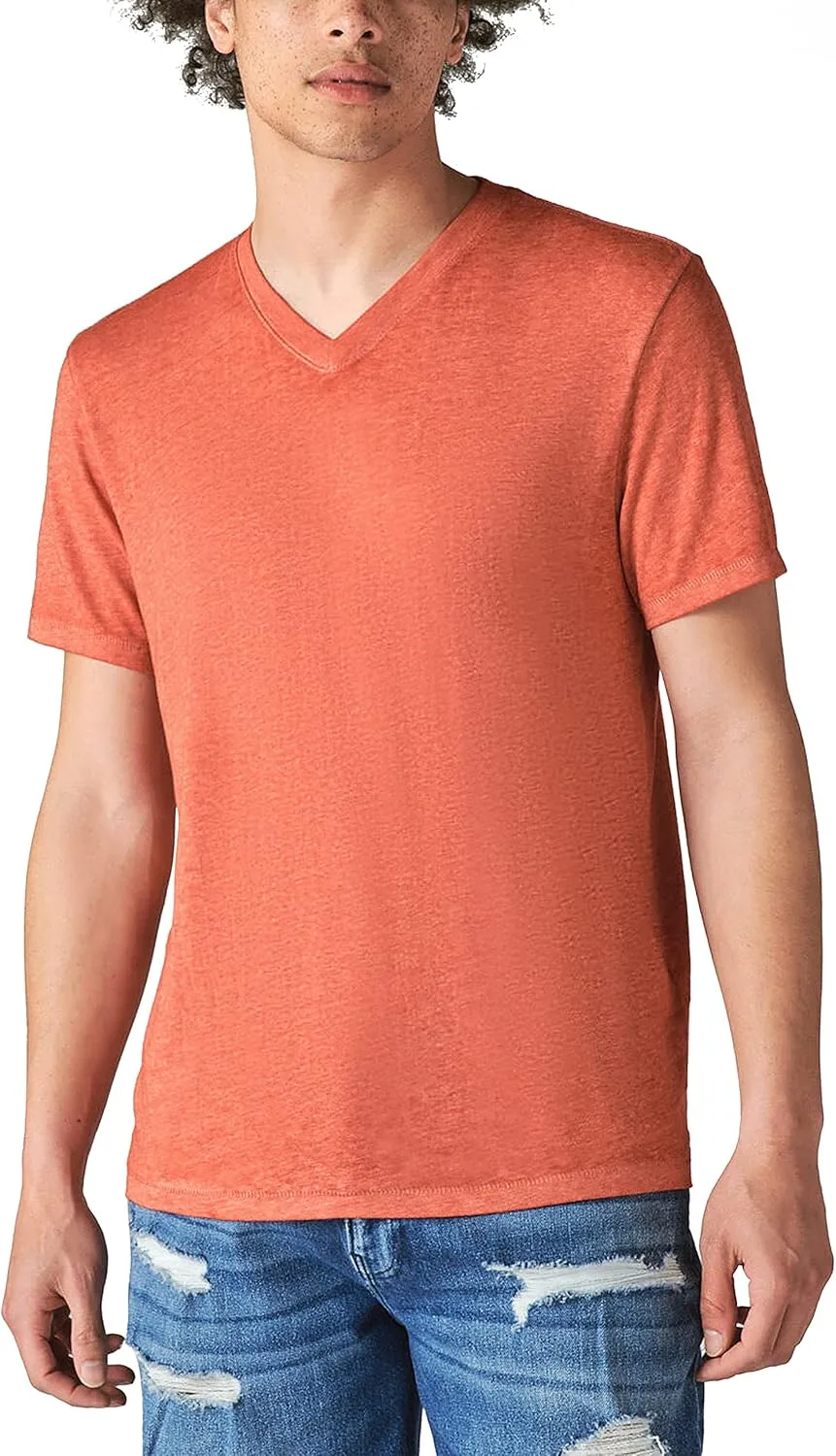 Lucky Brand Men's Venice Burnout V-Neck Tee