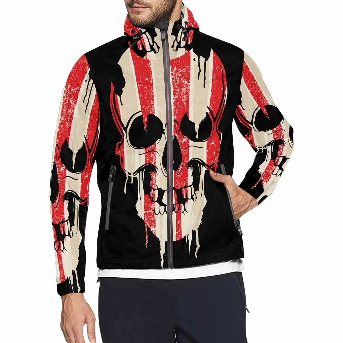 Men's Windbreaker printed cool skull