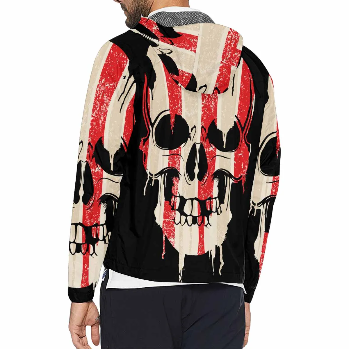 Men's Windbreaker printed cool skull