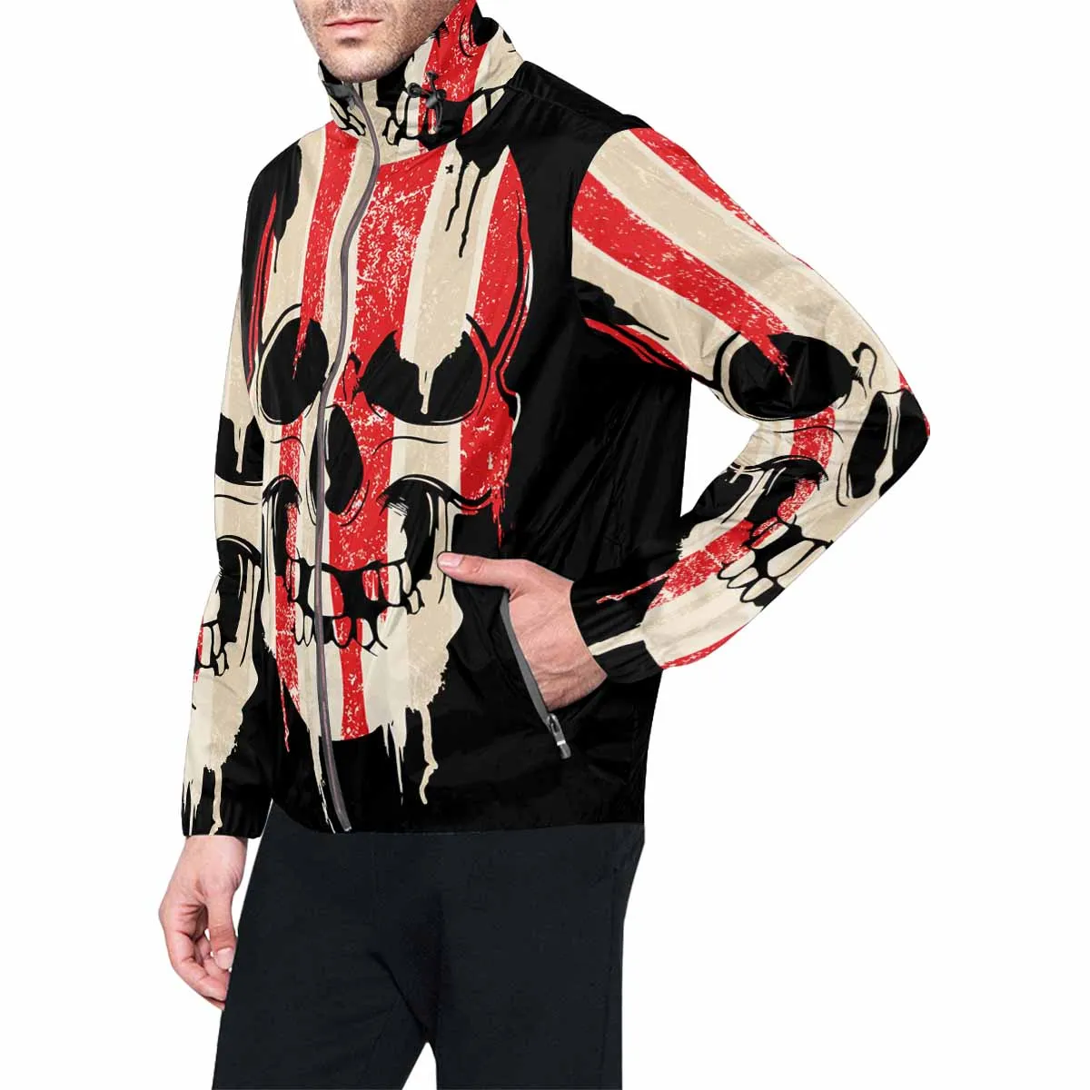 Men's Windbreaker printed cool skull