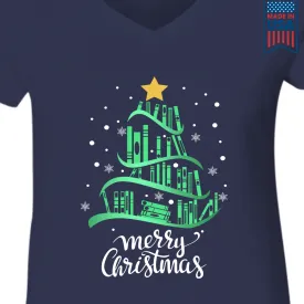 Merry Christmas Book Lover Gift Women's V-neck T-shirt TSVB250