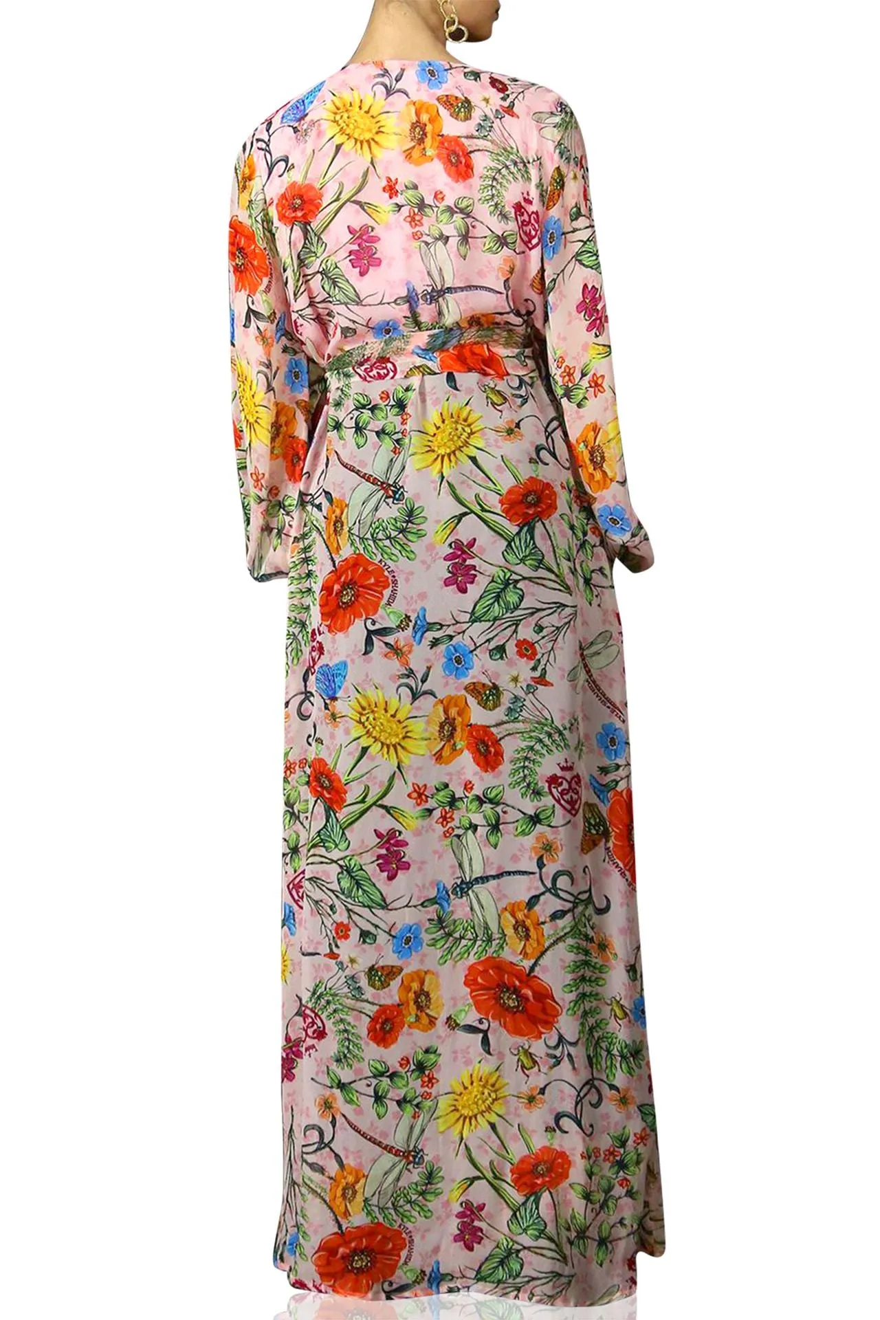 Pink Wrap Dress In Floral Print