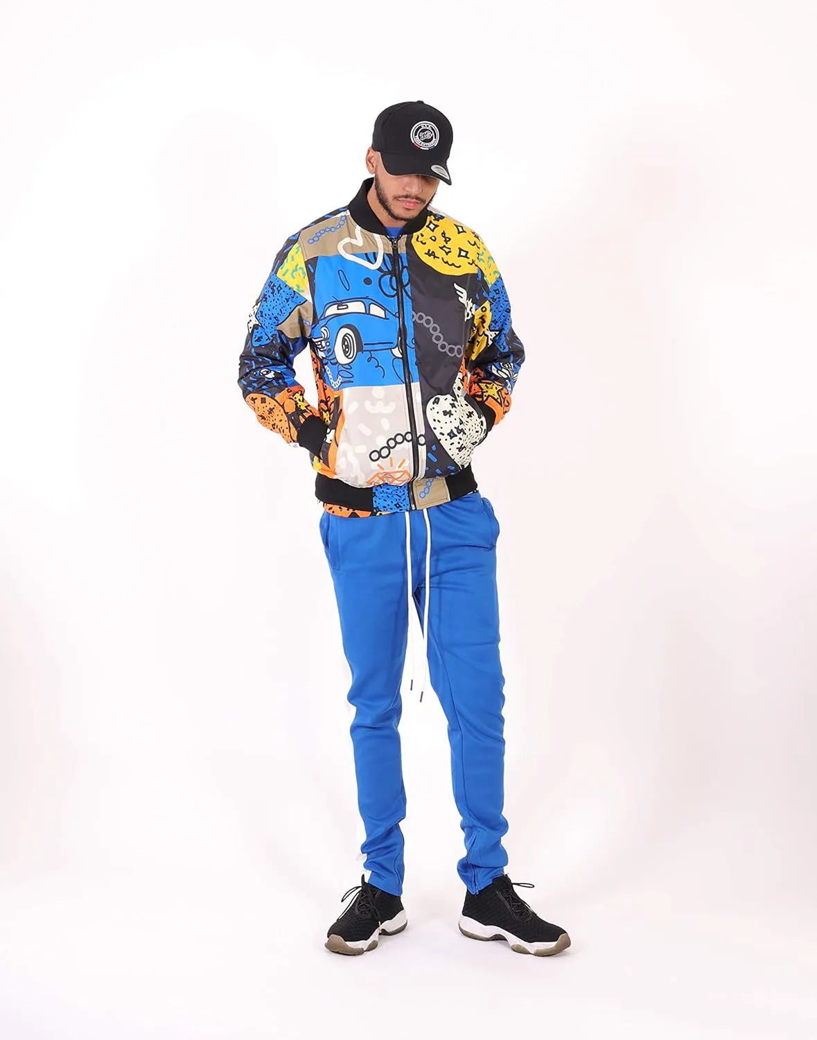 Screenshotbrand Lightweight Hooded Water Resistant Windbreaker - Zip-up Fashion Map Print Rain Jacket