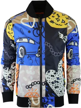 Screenshotbrand Lightweight Hooded Water Resistant Windbreaker - Zip-up Fashion Map Print Rain Jacket