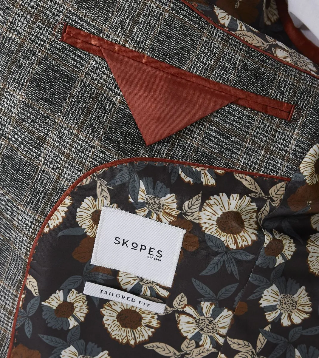 Skopes Tatton Grey & Brown Check Blazer Jacket