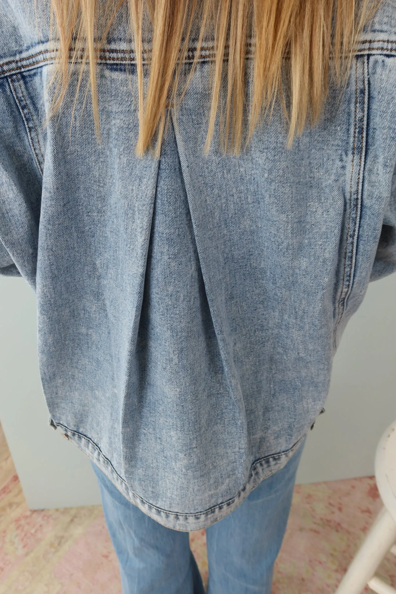 The Cutest Denim Button Down Oversized Jacket