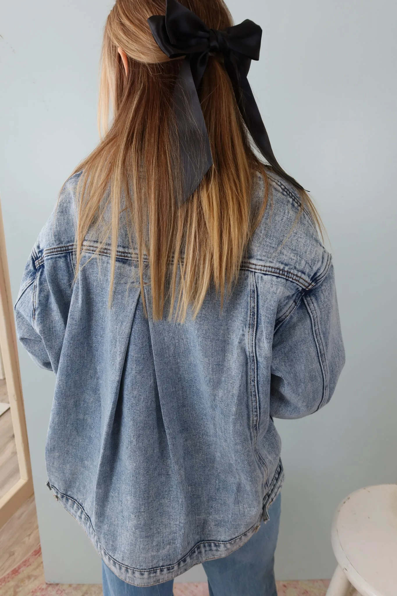 The Cutest Denim Button Down Oversized Jacket