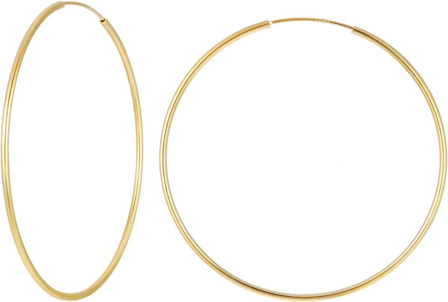 Thin Gold Hoops | 1.2mm Sterling Silver Simple Large Hoop Earrings | Minimalist Skinny Threader Gold Hoop Multiple Sizes in Gold and Silver