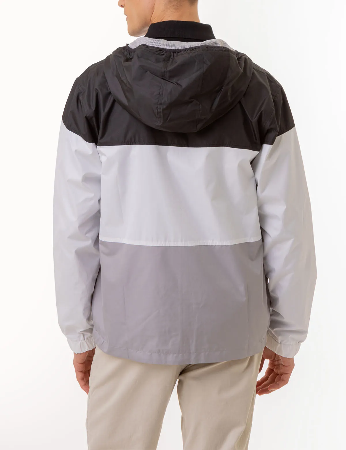 TRI COLORBLOCK HEATHERED WINDBREAKER