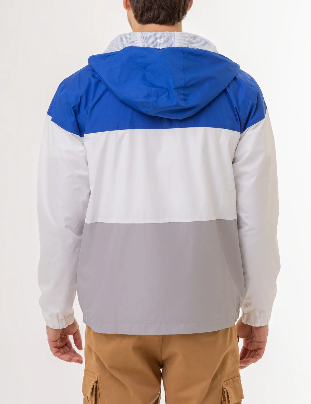 TRI COLORBLOCK HEATHERED WINDBREAKER