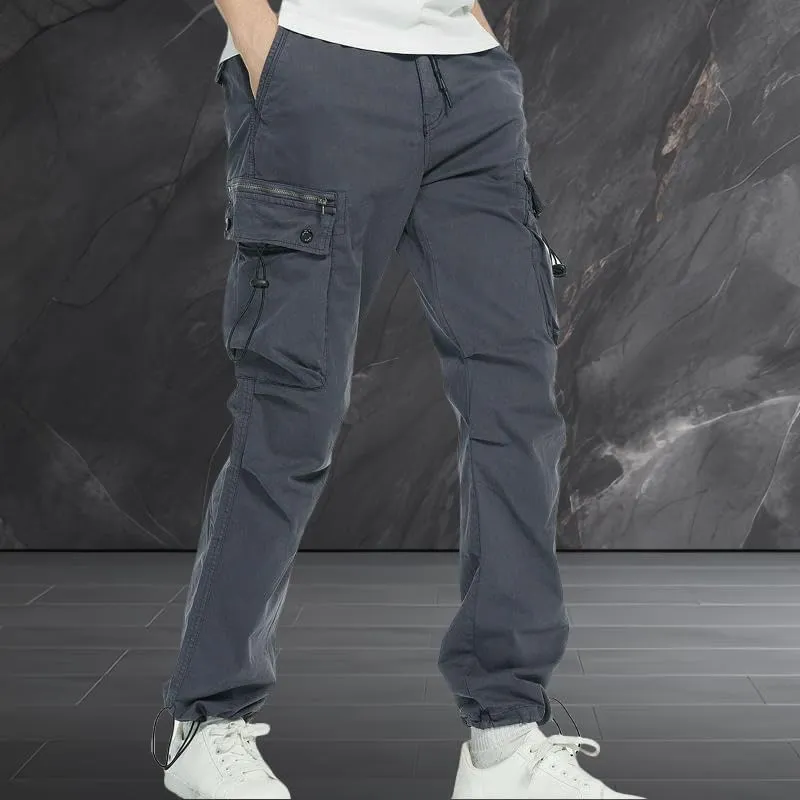 USTZFTBCL Men's Slim Fit Multi-Pocket Casual Cargo Pants Long