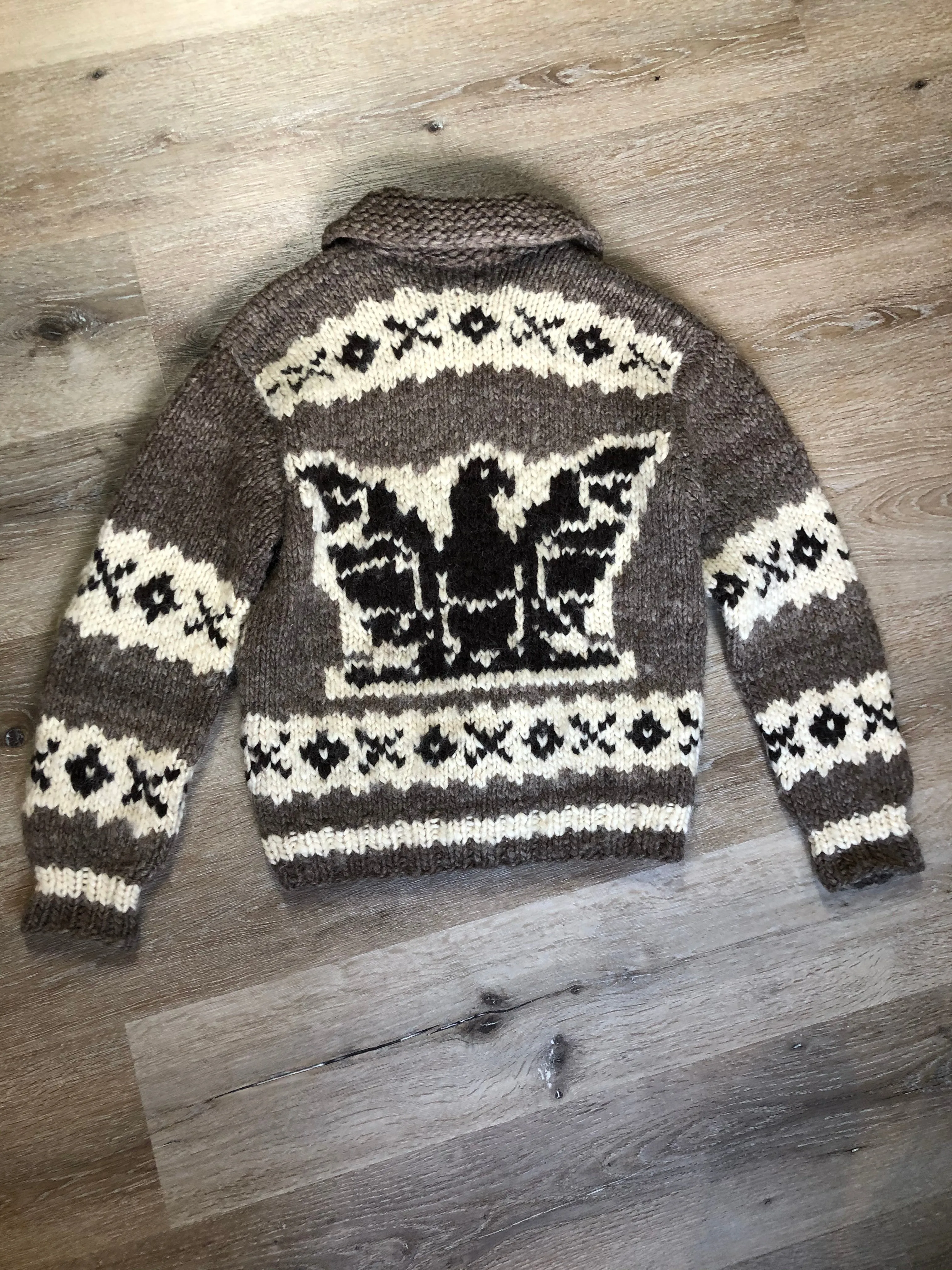 Vintage Cowichan Wool Zip Cardigan, SOLD