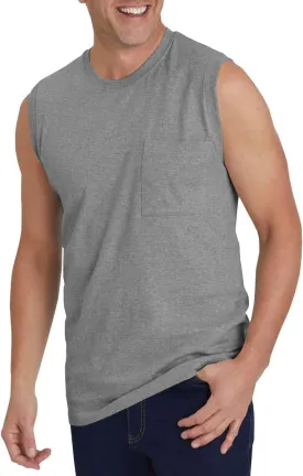 Wihion Men's Sleeveless Gym Tank Tops with Pocket Workout Bodybuilding Muscle T Shirts