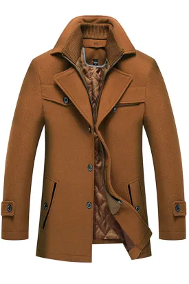 Woolen woolen coat double collar thick lapel coat