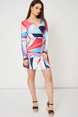 Wrap Dress With Abstract Print